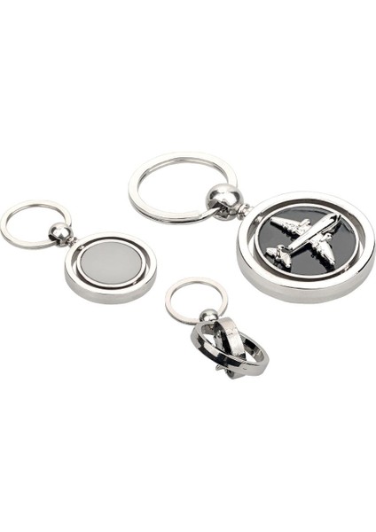 Uçak Figürlü Dönebilen Metal Unisex Anahtarlık