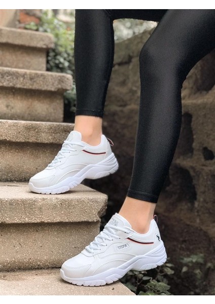 Tracey Kalın Taban Beyaz Kadın Sneaker Spor Ayakkabı V4