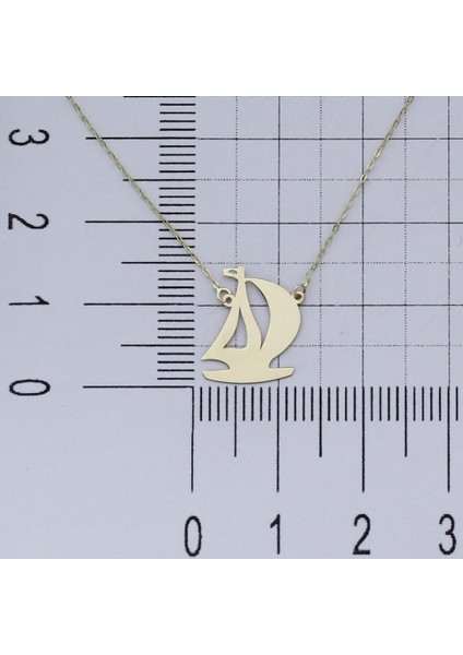 14K Altın Yelkenli Tekne Kolye 4N37021