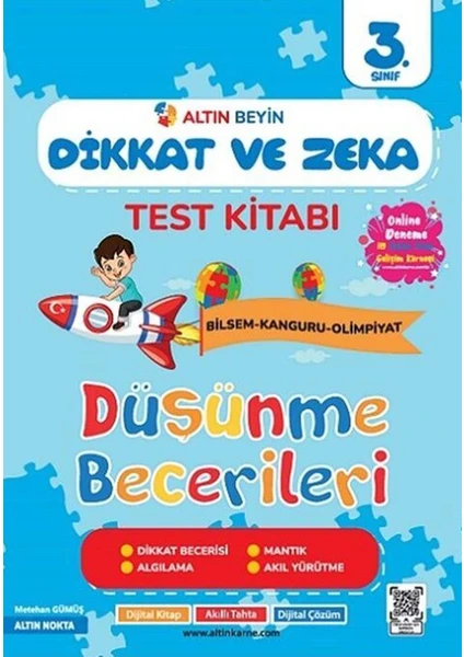 Altın Nokta Yayınevi 3. Sınıf Altın Beyin Dikkat ve Zeka Kitabı