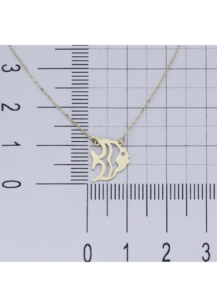 14K Altın Minik Balık Kolye 4N37028