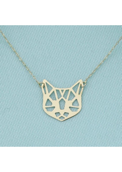 14K Altın Kedi Siluet Kolye 4N37039