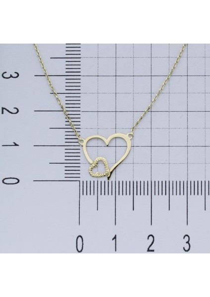 14K Altın Çift Kalp Kolye 4N28339