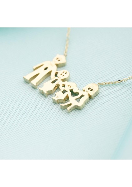 14K Altın Aile Kolye 4N31136