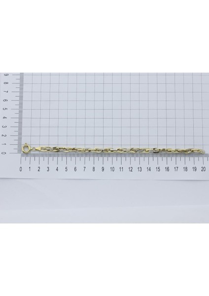 14K Altın Iki Renk Hallow Bileklik 4B28158