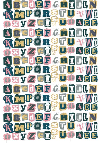 Harf Dikdörtgen Etiket (15X22 cm 2 Set)