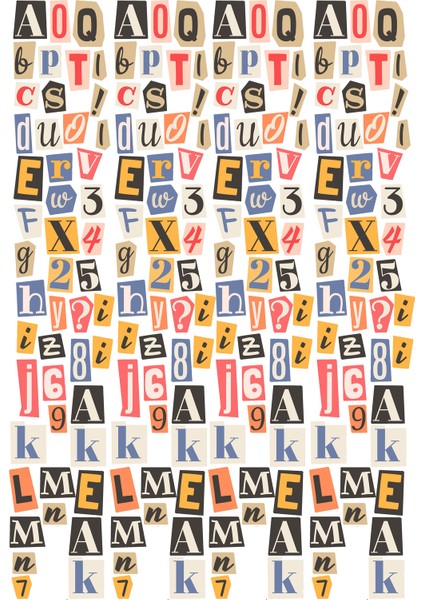 Harf Dikdörtgen Etiket (15X22 cm 2 Set)