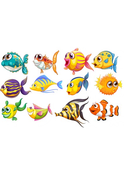 Balık Görselli Etiket (25X16 cm 2 Set)