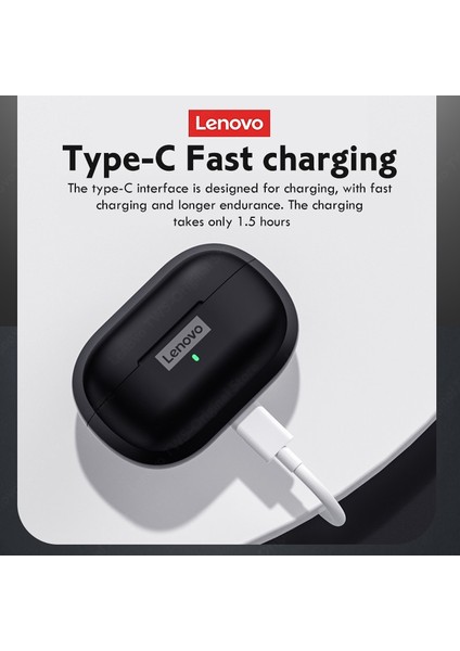 Orijinal Lenovo LP1S Tws Kulaklık Kablosuz Bluetooth 5.0 Kulaklık Su Geçirmez Spor Kulaklık Gürültü Azaltma Mikrofonlu Kulakiçi (Yurt Dışından)