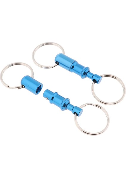2x Ayrılabilir Çekme Apart Hızlı Yayın Anahtarlık Anahtarlık Ayrı Anahtarlık Mavi (Yurt Dışından)