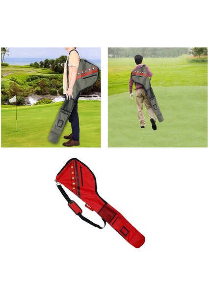 Golf Taşıma Caddy Club Kılıfı Çanta 7-10 Kulüpler Taşıma Seyahat Çantası Hafif Kırmızı (Yurt Dışından) modelleri