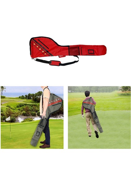 Golf Taşıma Caddy Club Kılıfı Çanta 7-10 Kulüpler Taşıma Seyahat Çantası Hafif Kırmızı (Yurt Dışından) indirimleri