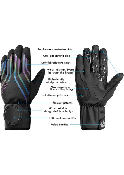 Rockbros Kış Bisiklet Eldivenleri Dokunmatik Telefon Bisiklet Eldivenleri Için Motosiklet Polar Sıcak Eldiven Spor Kayak L(Yurt Dışından) fiyatları
