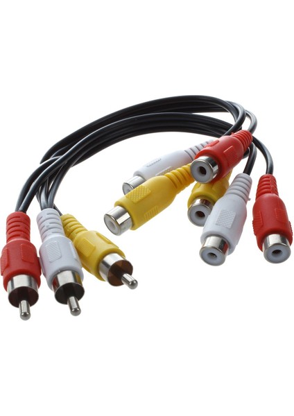 200 Adet 4 Boyutlu Poliolefin Isıyla Daralan Makaron Kablo Kılıfı Mavi ve 1 Takım 3 Rca Erkek Jack 6 Rca Dişi Fiş Splitter Ses Video Av Adaptör Kablosu