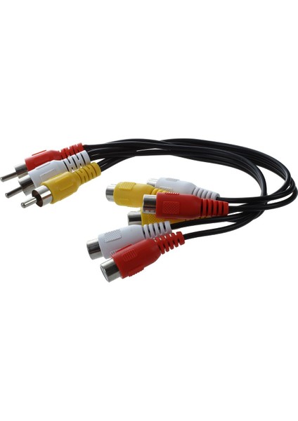 200 Adet 4 Boyutlu Poliolefin Isıyla Daralan Makaron Kablo Kılıfı Mavi ve 1 Takım 3 Rca Erkek Jack 6 Rca Dişi Fiş Splitter Ses Video Av Adaptör Kablosu
