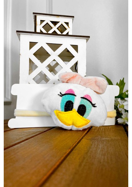 Şubu Tasarım Daisy Duck Figürlü Lastikli Bebek Bandanası Beyaz SBT525