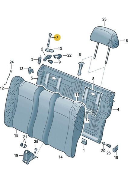 VW Polo HB 1994-1999 Arka Koltuk Yatırma Mandalı Çubuğu 1H0885683 fiyatları