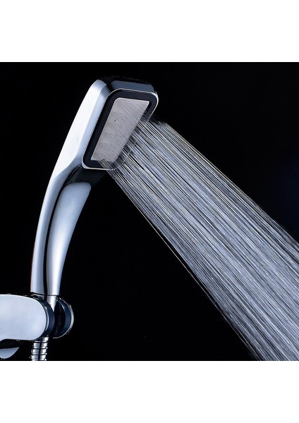 300 Delik Su Tasarruflu Duş Başlığı Yüksek Basınçlı Banyo Krom Kare Banyo Püskürtücü Hortum ve Tabanlı El Duşu