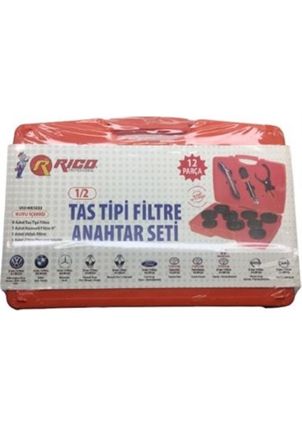 KK1233 Tas Tipi Filtre Anahtar Seti Takımı 1/2" 12 Parça