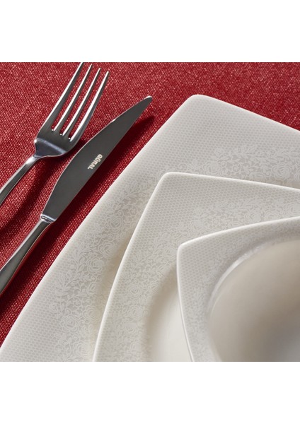 Carolıne 62 Parça Kare Bone Yemek Takımı - 4981