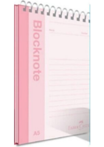 A5 Boy Blocknote Kareli Pastel Renkler 80 Yaprak Pembe Tekli