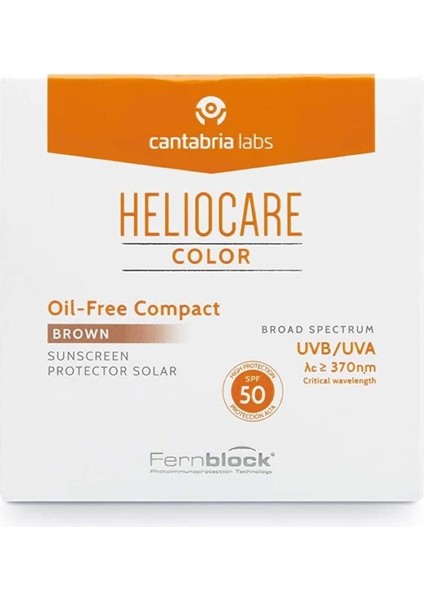 Cantabria Labs Heliocare Color Spf 50 Oil Free Compact Brown(Esmer) 10 gr