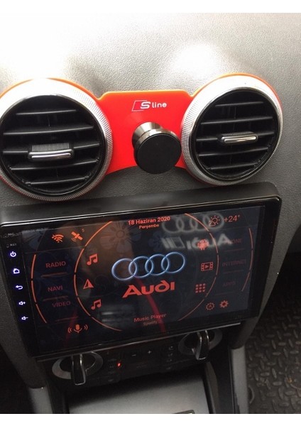 Srv Audi A3 8p (2004-2012)UYUMLU KIRMIZI SLİNE Mıknatıslı Telefon Tutacağı