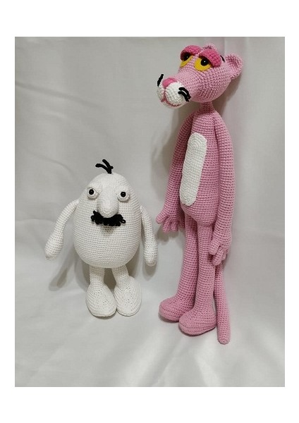 Oyuncak Park Pembe Panter ve Beyaz Adam Amigurumi  Oyuncak