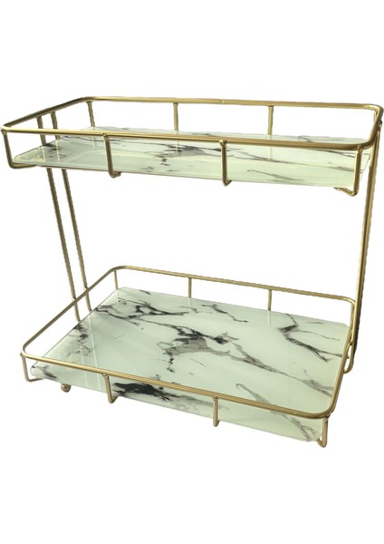 Demir Banyo Organizatör Tezgah Ekran Makyaj Tutucu Banyo Masası Siyah Beyaz Için (Yurt Dışından)