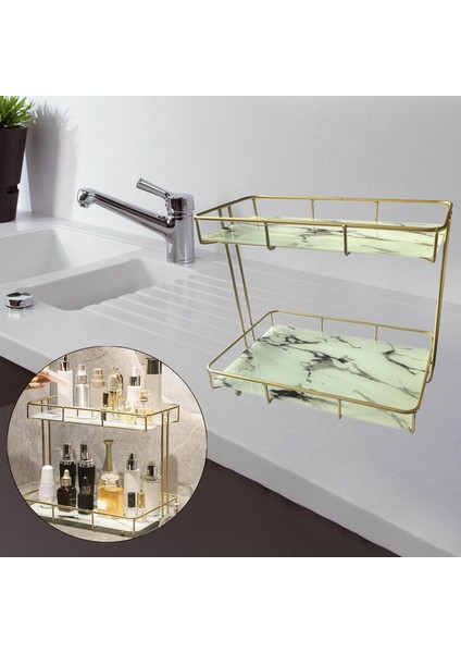 Demir Banyo Organizatör Tezgah Ekran Makyaj Tutucu Banyo Masası Siyah Beyaz Için (Yurt Dışından) fırsatları