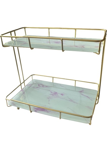 Demir Banyo Organizatör Tezgah Ekran Makyaj Tutucu Banyo Masası Beyaz Pembe Için (Yurt Dışından)