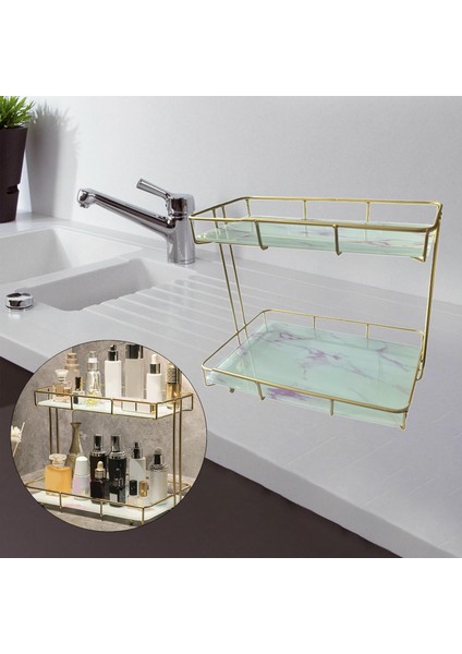 Demir Banyo Organizatör Tezgah Ekran Makyaj Tutucu Banyo Masası Beyaz Pembe Için (Yurt Dışından) fırsatları