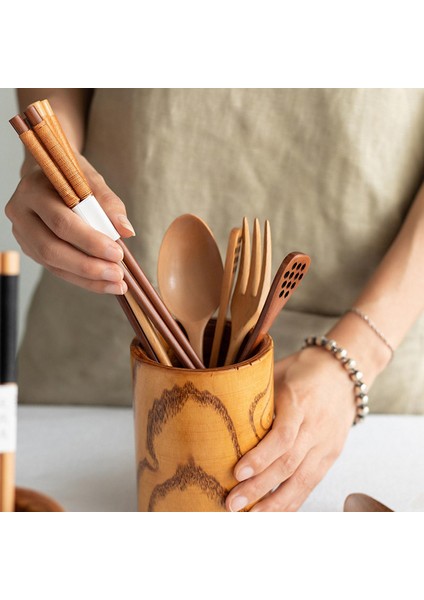 Ahşap Kap Tutucu Yemek Çubukları Varil Sofra Ev Için Kaşık Kalem Tutucu (Yurt Dışından) fırsatları