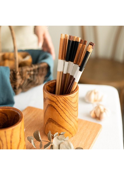 Ahşap Kap Tutucu Yemek Çubukları Varil Sofra Ev Için Kaşık Kalem Tutucu (Yurt Dışından) indirimleri
