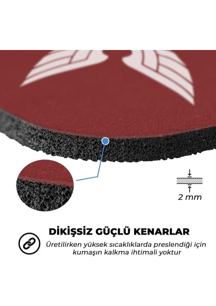 Bordo Mouse Pad 27x23 Cm Medium - Orta Boy Mousepad Klavye Fare Altlığı MP01