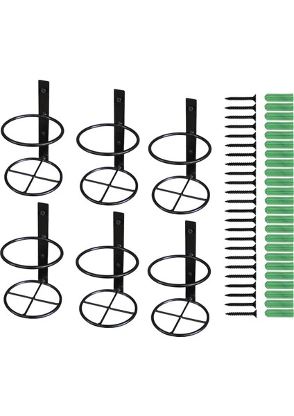 6x Basit Şarap Rafları Tutucu Asılı Monte Ekran Saklama Demir Yetişkin Dik (Yurt Dışından)
