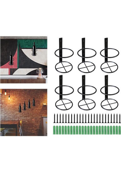 6x Basit Şarap Rafları Tutucu Asılı Monte Ekran Saklama Demir Yetişkin Dik (Yurt Dışından) indirimleri