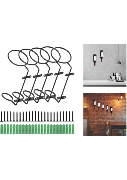 6x Basit Şarap Rafları Tutucu Asılı Monte Ekran Depolama Demir (Yurt Dışından) fırsatları