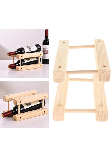 Ahşap Şarap Şişesi Tutucu Şarap Şişesi Depolama Raf Mutfak Örgütü Için 1 Şişe 2 Katmanlar (Yurt Dışından) fırsatları