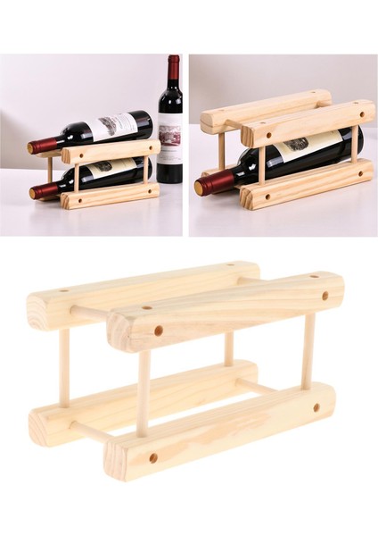 Ahşap Şarap Şişesi Tutucu Şarap Şişesi Depolama Raf Mutfak Örgütü Için 1 Şişe 2 Katmanlar (Yurt Dışından) indirimleri