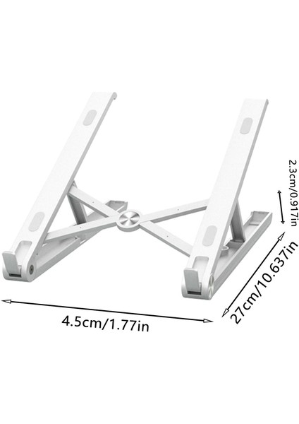 Katlanabilir Laptop Tutucu Riser Masaüstü Dağı Seyahat Toplantısı Dizüstü Beyaz(Yurt Dışından)