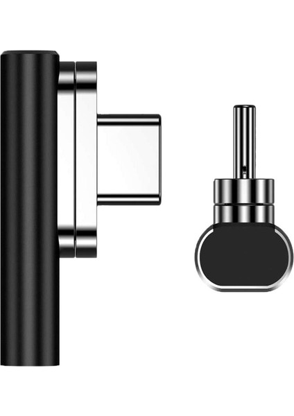 Manyetik USB C Adaptörü Pd 100 W Hızlı Şarj MacBook Pro / Air Laptop Siyah Dirsek Için