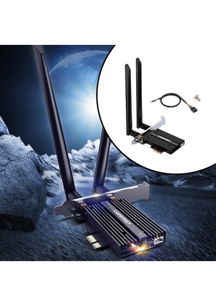 Pcıe Ağ Kartı 2.4 Ghz 5ghz 6 Ghz Masaüstü Bilgisayarlar Için Soğutucu Teknolojisi modelleri