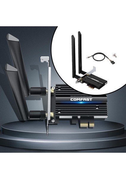 Pcıe Ağ Kartı 2.4 Ghz 5ghz 6 Ghz Masaüstü Bilgisayarlar Için Soğutucu Teknolojisi fırsatları