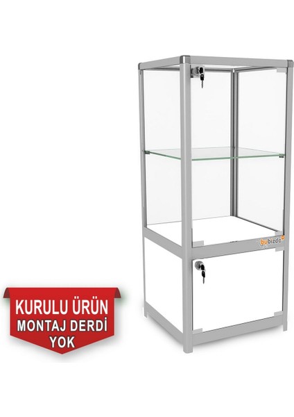Cam Dolap - Camlı Vitrin - Cam Dolap - Camlı Koleksiyon Vitrini - Teşhir Vitrini - Kupa Dolabı (Kurulu ve Kullanıma Hazır Gönderilmektedir.) 95X40X40 cm KOD:9540D