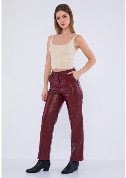 Kadın Deri Pantolon modelleri
