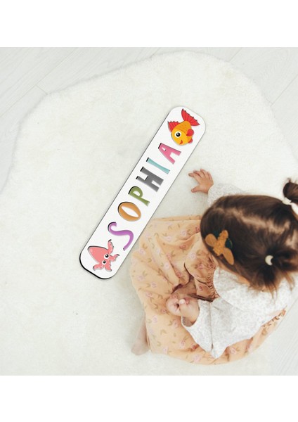 Toys Çocuklara Özel Isimli Ahşap Eğitici Yapboz Puzzle-7