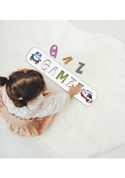 Toys Çocuklara Özel Isimli Ahşap Eğitici Yapboz Puzzle-1