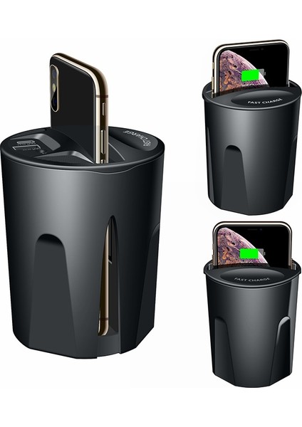 kablosuz Araç Şarj Cihazı Samsung S10 S9 S8 S7 S6 Kenar Not 8 9 İphone 8X10 Hızlı Kablosuz Şarj Bardak Araba Telefon Tutucu | Telefon Tutucular Ve Duruş (Yurt Dışından) fiyatları