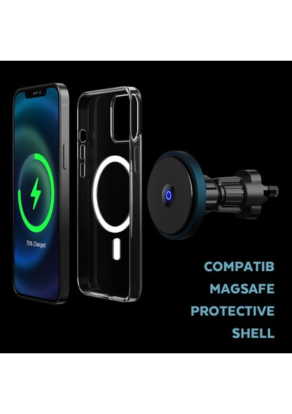 manyetik Araba Kablosuz Chargers Iphone12 / 12 Pro / 12 Mini / 12 Pro Max Magsaafe Hızlı 15 W Kablosuz Araç Şarj Telefon Tutucu | Kablosuz Şarj (Yurt Dışından)